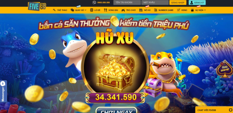 Bắn cá ăn xu cùng nhà cái Five88 kiếm tiền triệu phú Bắn cá ăn xu cùng nhà cái Five88 kiếm tiền triệu phú